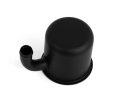 65-67 Oil Cap, Push On, With Spout, Black