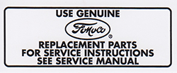 64-68 Air Cleaner Service Decal