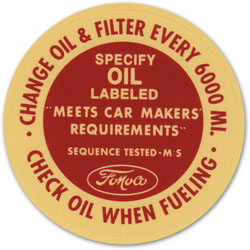 60-67 Oil Cap Decal