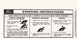 63-72 Sun Visor Start Instructions