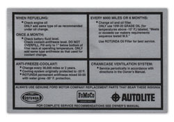 65-66 Service Specification Decal