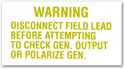 60-69 Voltage Regulator Warning Decal, Pair