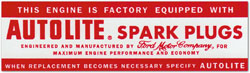 64-66 Autolite Spark Plug Decal