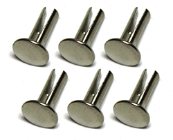 55-57 Door Glass Channel Run to Door Pillar Rivets, 6 Pieces, 1 Side