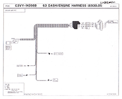 63 Lincoln Dash Harness to Engine Sensors With Airconditioning