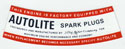 62-68 Autolite Spark Plug Decal